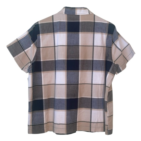 Lemon Grass, plaid, short sleeved, button up blouse. Size Large GUC - Picture 2 of 4